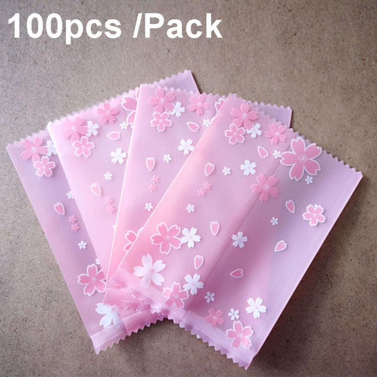 100pcs /Pack 5.5x8.5cm Baking Packaging Frosted Machine Sealed Bags Cherry Blossom Pattern Cookie...