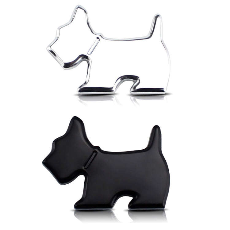 Cute Pet Dog Car Decal Puppy Metal Vehicle Emblem Decorative Stickers(Silver)