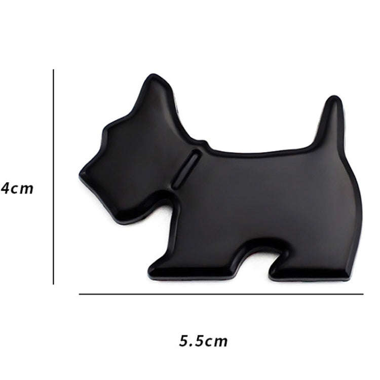Cute Pet Dog Car Decal Puppy Metal Vehicle Emblem Decorative Stickers(Silver)