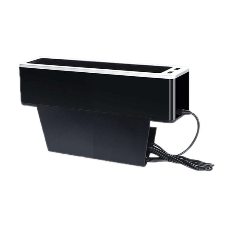 Car Seat Gap Storage Box with 2 USB Charging Port, Color: Co-pilot Silver