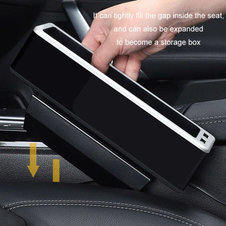 Car Seat Gap Storage Box with 2 USB Charging Port, Color:  Principal Driver Silver