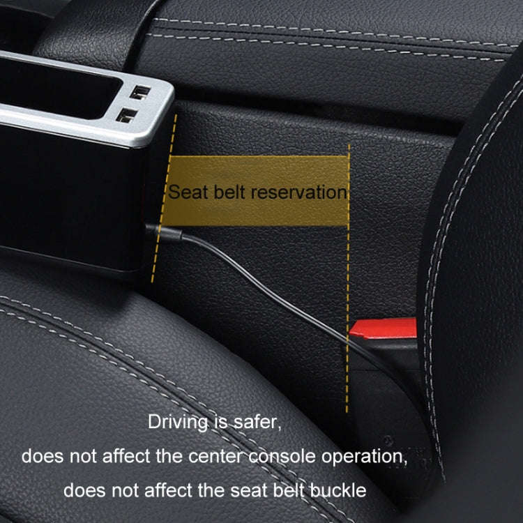 Car Seat Gap Storage Box with 2 USB Charging Port, Color:  Principal Driver Silver