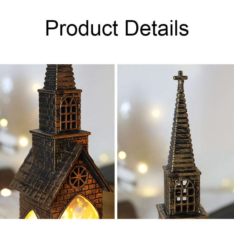 Christmas Decoration Lamps Church Shape Night Light Electronic Candle Candlelight, Style: Angel