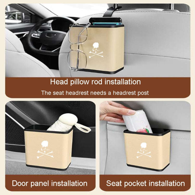Multifunctional Car Dustbin Car Seatback Door Hanging Storage Box(Gray)