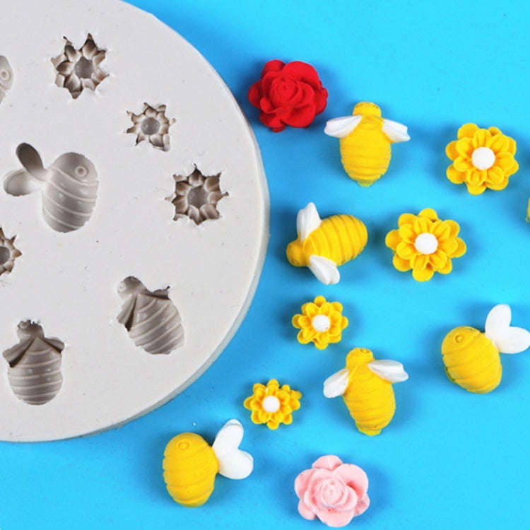 Honeycomb Block Textured Silicone Mold Bee Fondant Chocolate Cake Mold, Speci: Mk-2340 Light Gray