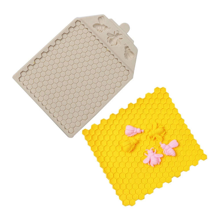Honeycomb Block Textured Silicone Mold Bee Fondant Chocolate Cake Mold, Speci: Mk-2373 Light Gray