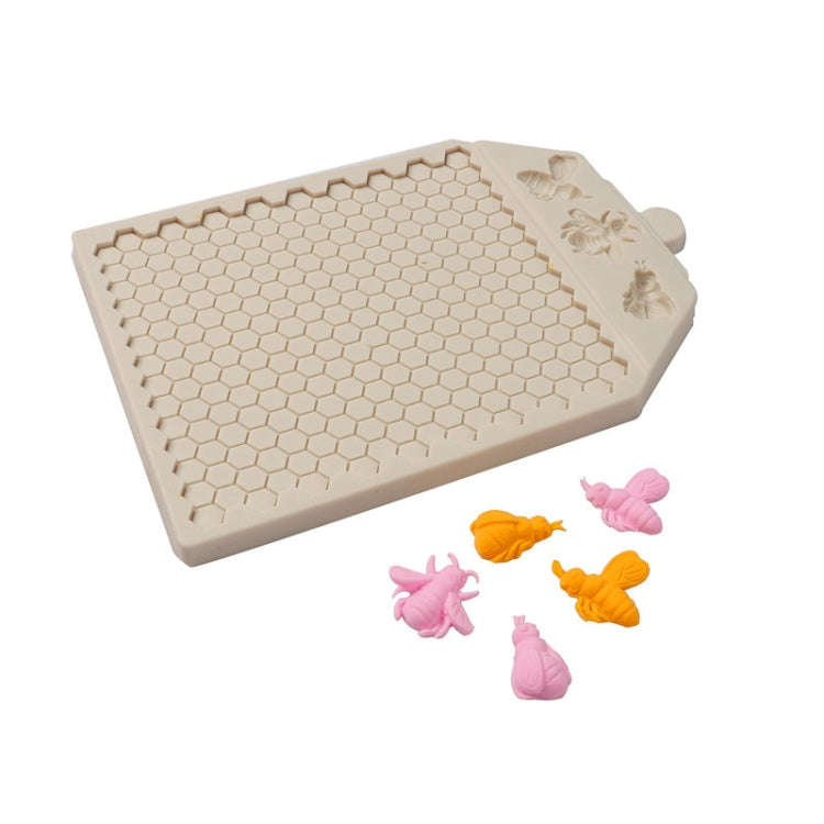 Honeycomb Block Textured Silicone Mold Bee Fondant Chocolate Cake Mold, Speci: Mk-2373 Light Gray