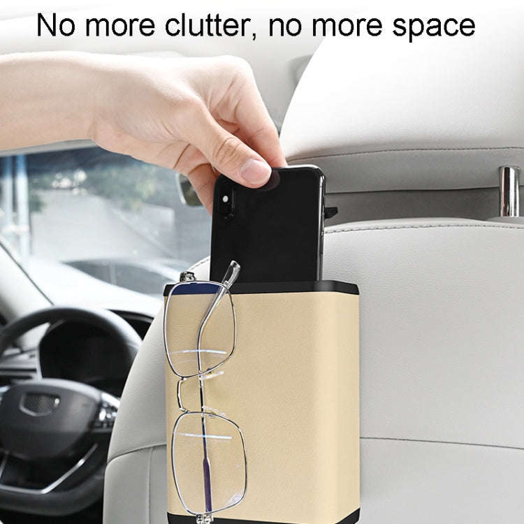 Multifunctional Car Dustbin Car Seatback Door Hanging Storage Box(Gray)