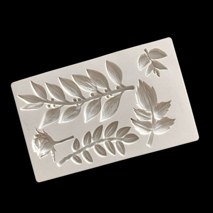Rose Branch Flower Vine Silicone Mold Fondant Cake Baking Mold Glue Decorative(Pink)