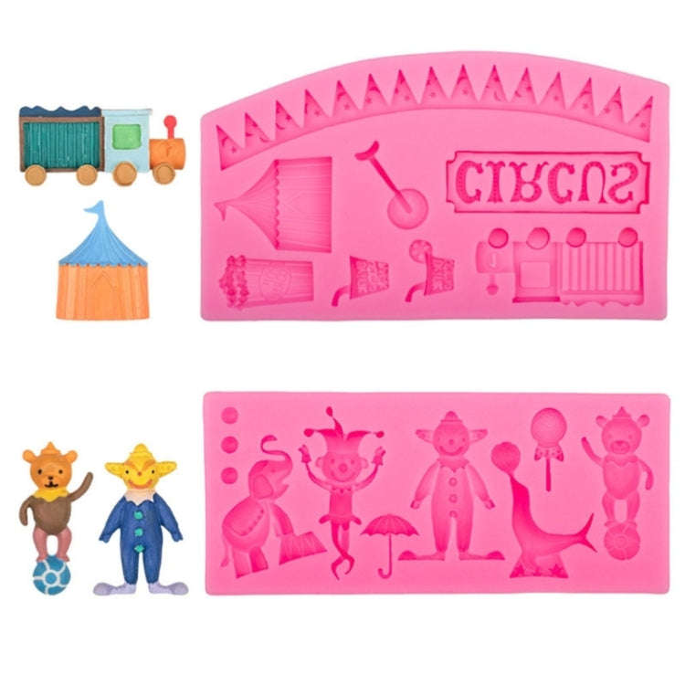 Circus Themed Clown Animal Silicone Mold Baking Cake Decoration Mold, Spec: A823 Gray