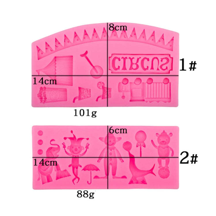 Circus Themed Clown Animal Silicone Mold Baking Cake Decoration Mold, Spec: A823 Gray