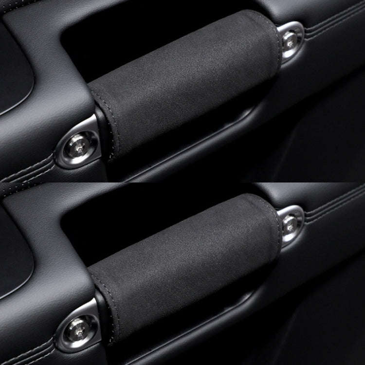 1pair Car Door Handle Decorative Anti-Scratch Cover Car Slippery Leather Inner Door Handle Protec...