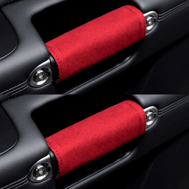 1pair Car Door Handle Decorative Anti-Scratch Cover Car Slippery Leather Inner Door Handle Protec...