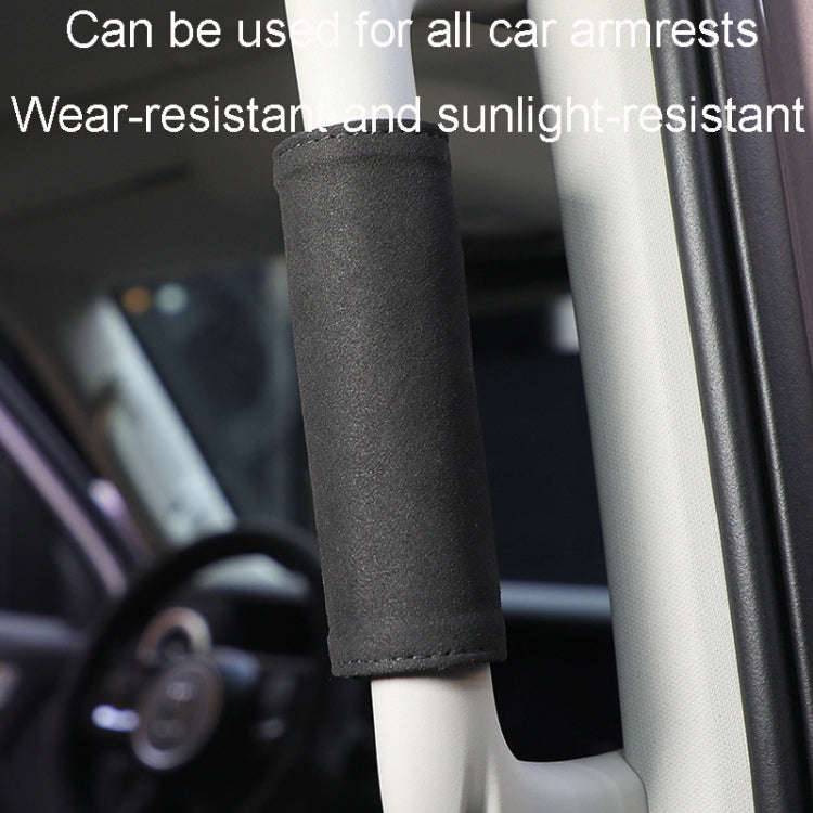 1pair Car Door Handle Decorative Anti-Scratch Cover Car Slippery Leather Inner Door Handle Protec...