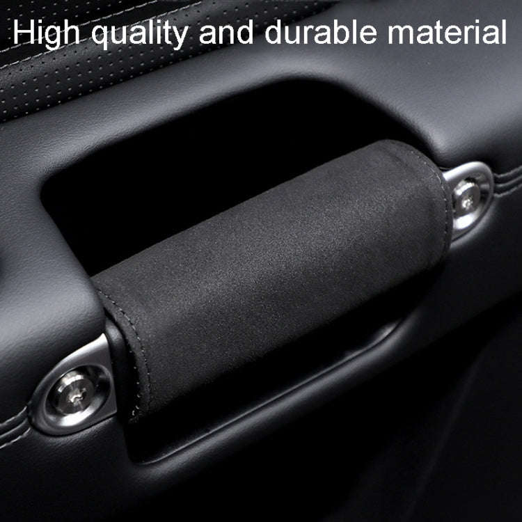 1pair Car Door Handle Decorative Anti-Scratch Cover Car Slippery Leather Inner Door Handle Protec...