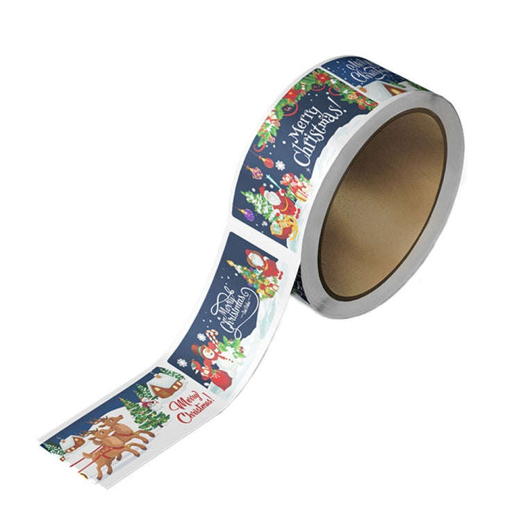 120pcs /Roll Christmas Self-adhesive Label Stickers Cartoon Printed Rectangular Sealing Sticker(K...