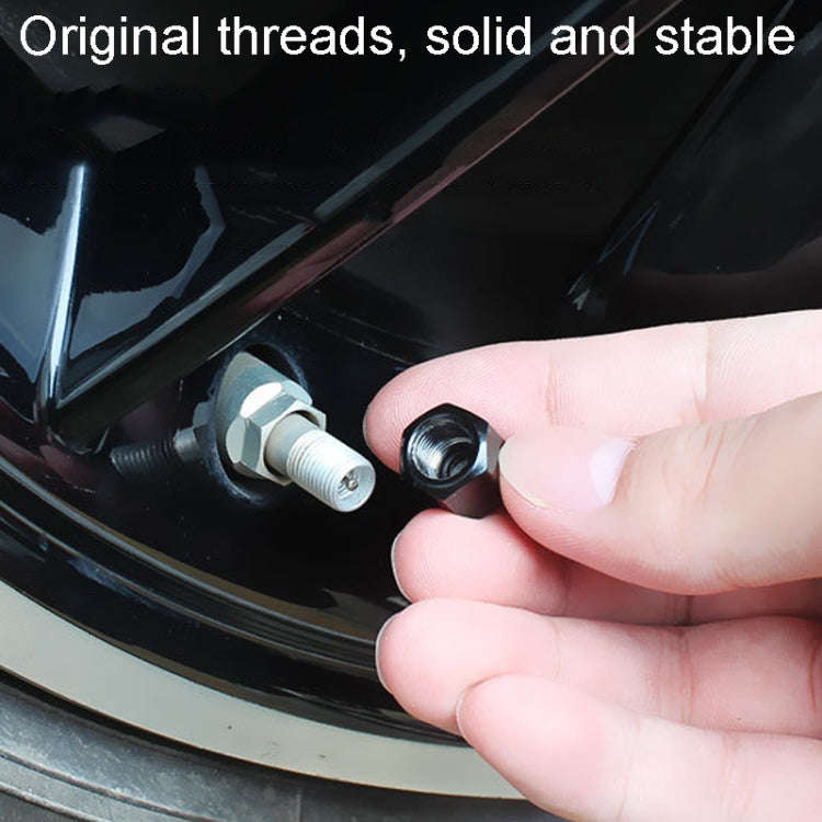 4pcs /Set Skeleton Metal Tire Valve Caps Automobile Modification Universal Valve Core Cover(Black)