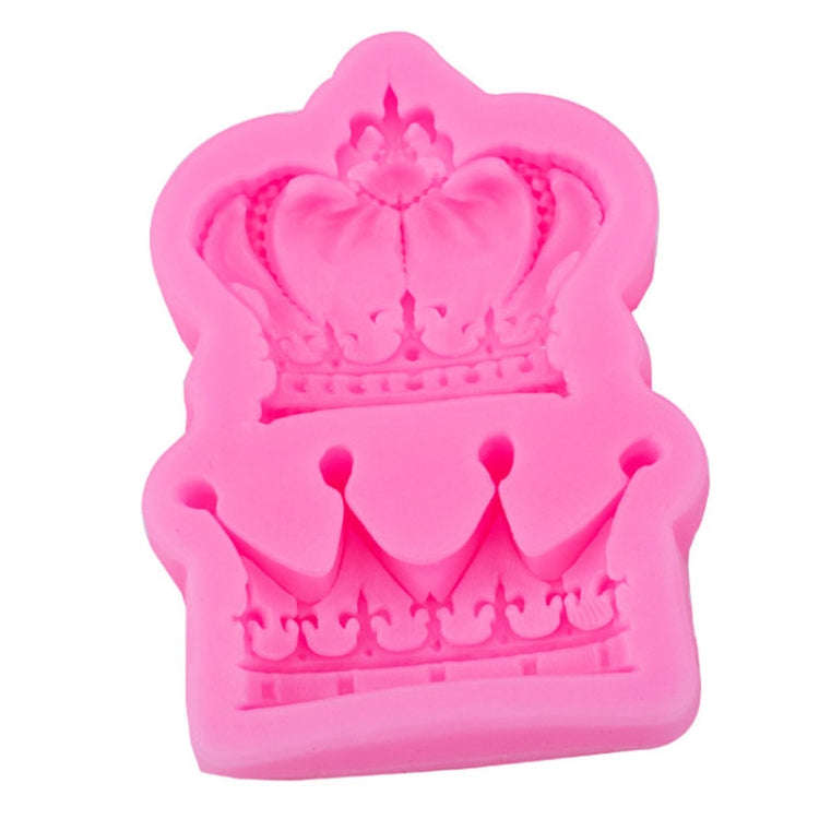 Crown Silicone Chocolate Fondant Baking Cake Mold Handmade Soft Pottery Glue Mold(Pink)