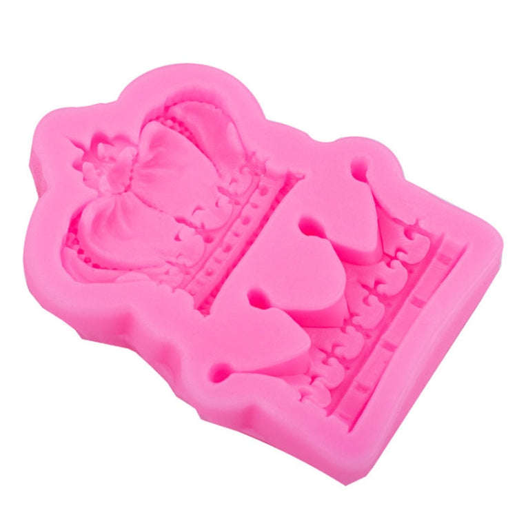 Crown Silicone Chocolate Fondant Baking Cake Mold Handmade Soft Pottery Glue Mold(Pink)