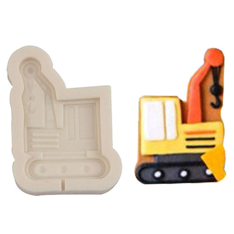 Cartoon Construction Site Tools Engineering Car Cake Decoration Molds, Specification: MK-3056 (Li...