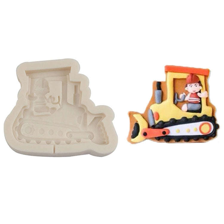 Cartoon Construction Site Tools Engineering Car Cake Decoration Molds, Specification: MK-3058 (Li...
