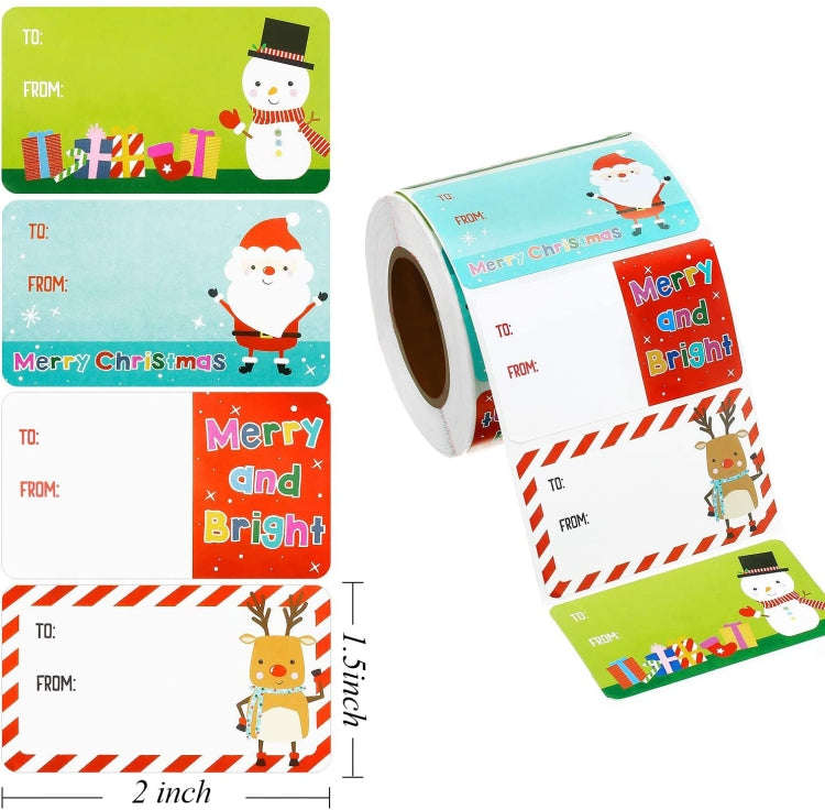 500pcs/ Roll Christmas Self-adhesive Labels Stickers Holiday Decoration Gifts(B216)