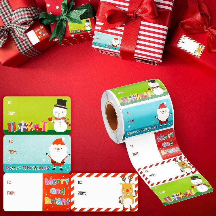 500pcs/ Roll Christmas Self-adhesive Labels Stickers Holiday Decoration Gifts(B216)
