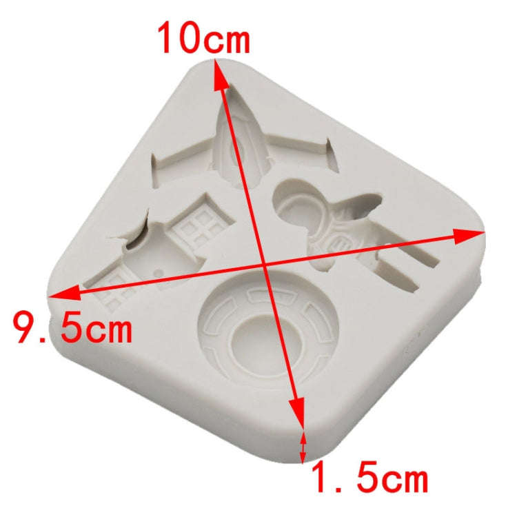 Astronaut Planet Rocket Silicone Fondant Chocolate Mold Cake Decorating Accessories Tools(Grey)