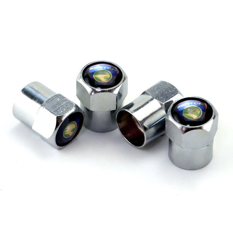 4pcs /Set Car Labeled Metal Tire Valve Caps Automobile Universal Modified Valve Covers(Silver)