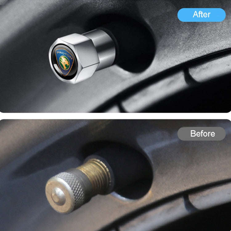 4pcs /Set Car Labeled Metal Tire Valve Caps Automobile Universal Modified Valve Covers(Black)