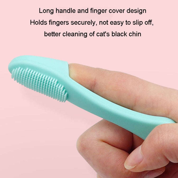 Pet Cats Dog Cleaning Comb Chin Teeth Cleaning Brush Silicone Brush(Pink)