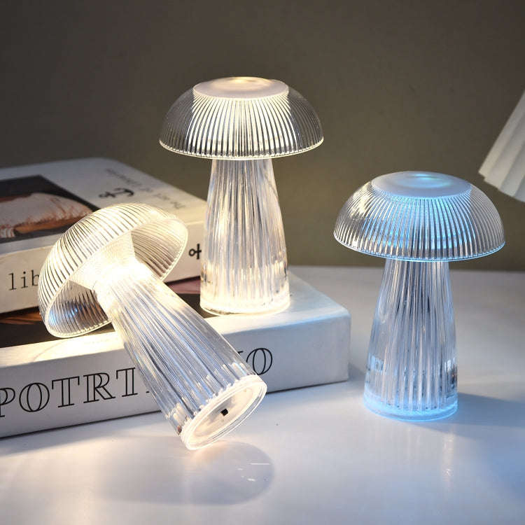 Mushroom Ambient Light Electronic Jellyfish Table Lamp Bedside Night Light 9.4 x 13.7cm(Warm White)