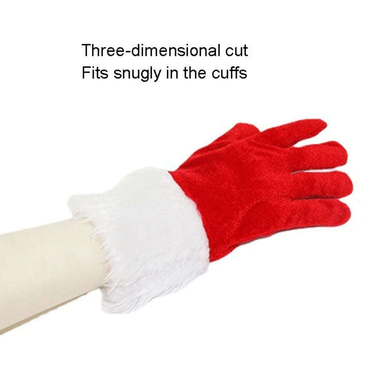Christmas Day Gala Performance Gloves Short Blind Velvet Wool Warm Gloves(Red)