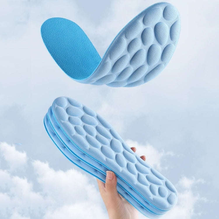 1pair 4D Massage Insole Imitation Pebbles Full Palm Sports Insole, Size: 37(Blue)