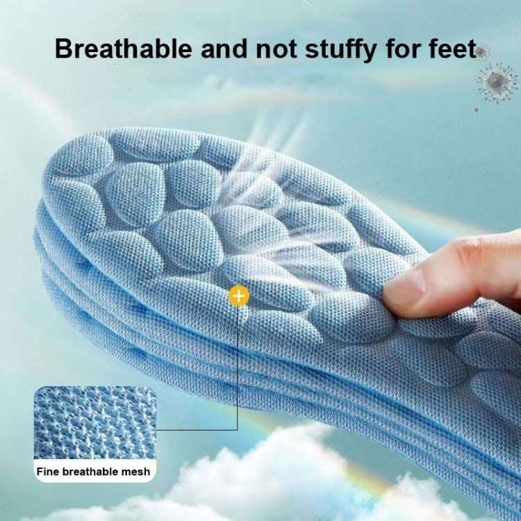 1pair 4D Massage Insole Imitation Pebbles Full Palm Sports Insole, Size: 37(Blue)