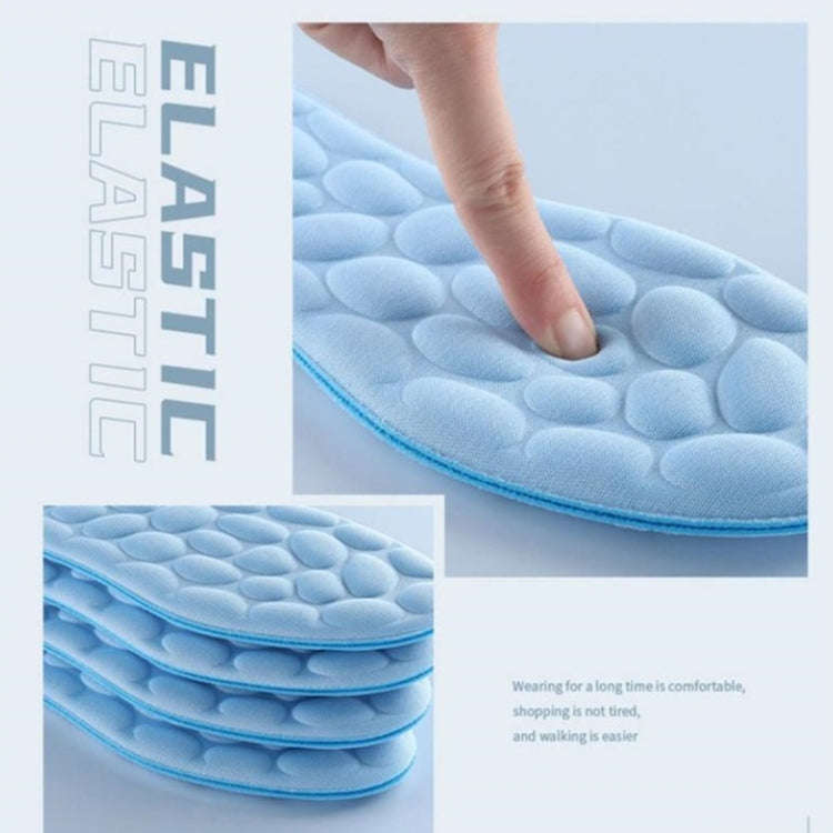 1pair 4D Massage Insole Imitation Pebbles Full Palm Sports Insole, Size: 35(Blue)