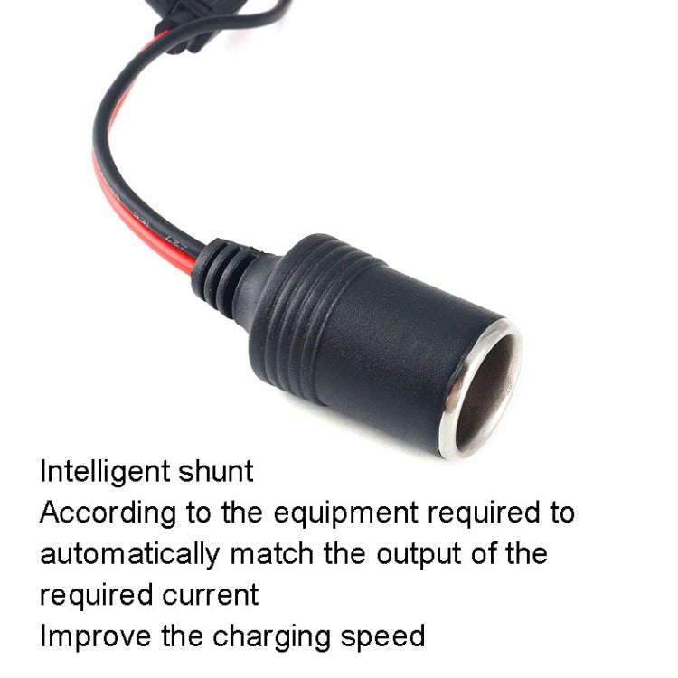 Car Cigarette Lighter Female Socket With 20A Fuse Tube, Cable Length: 50cm