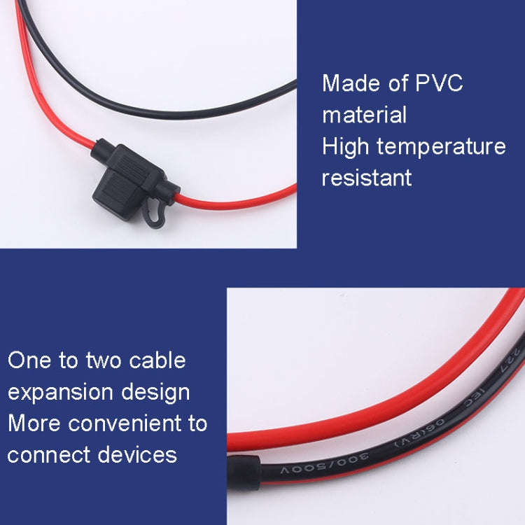 Car Cigarette Lighter Female Socket With 20A Fuse Tube, Cable Length: 1m