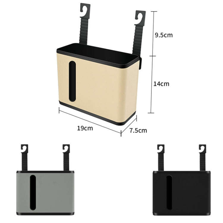 Car Seat Back Hanging Tissue Storage Box(Beige)
