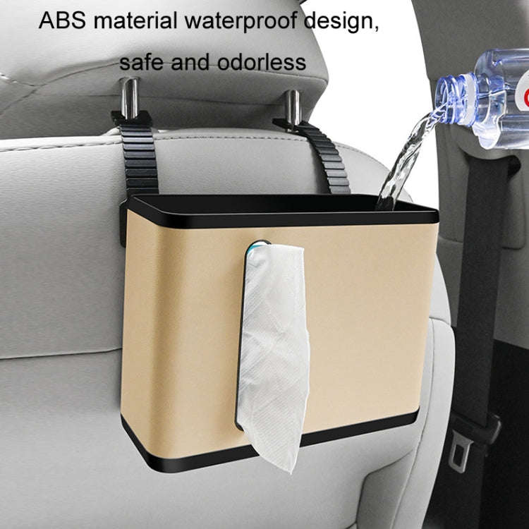 Car Seat Back Hanging Tissue Storage Box(Beige)