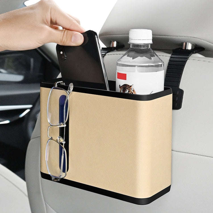 Car Seat Back Hanging Tissue Storage Box(Beige)