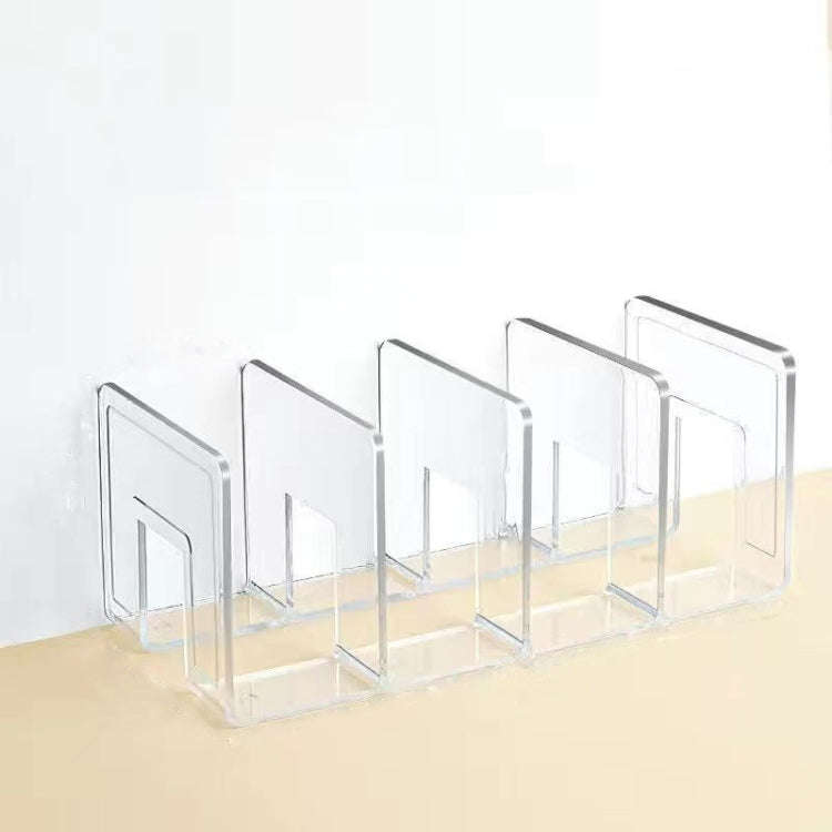 Acrylic Desktop Bookend Book Storage Rack Office Stationery Bookshelf, Style: Regular Transparent
