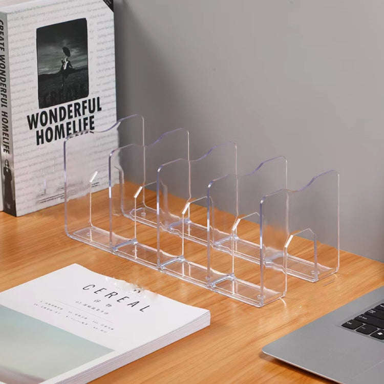 Acrylic Desktop Bookend Book Storage Rack Office Stationery Bookshelf, Style: Thicken Transparent...