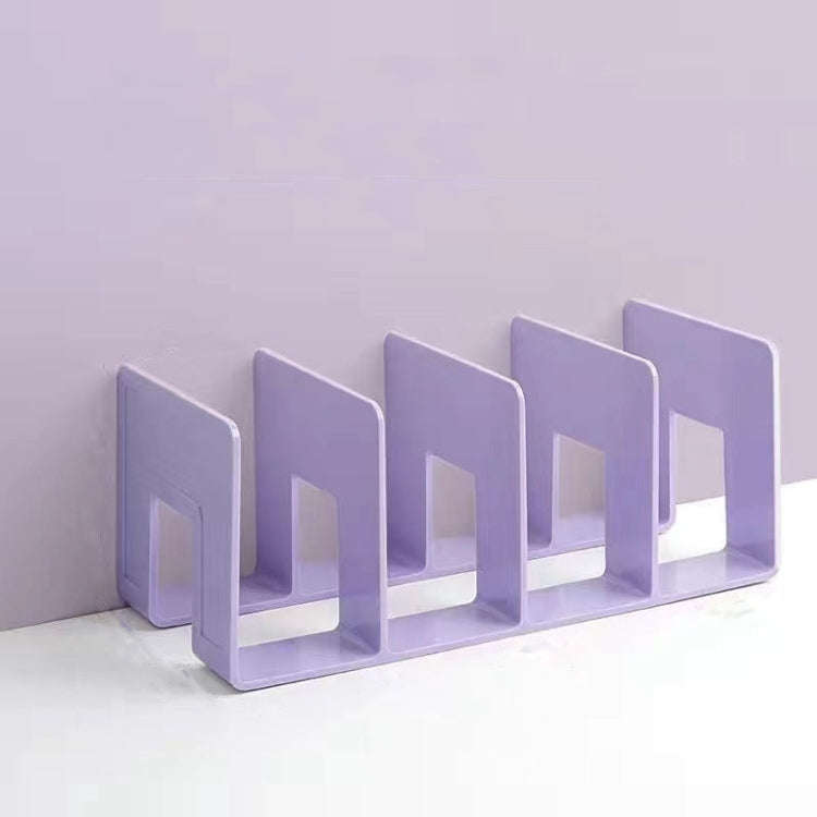 Acrylic Desktop Bookend Book Storage Rack Office Stationery Bookshelf, Style: Thicken Purple