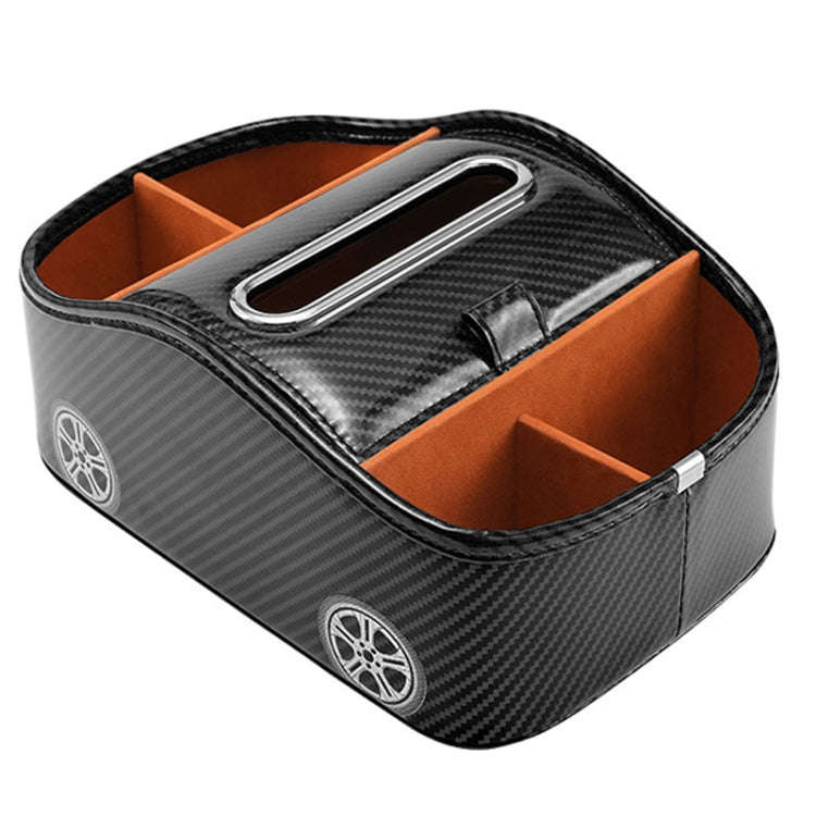 Cat Supplies Leather Storage Box Car Split Paper Tissue Box, Color: Carbon Fiber Black