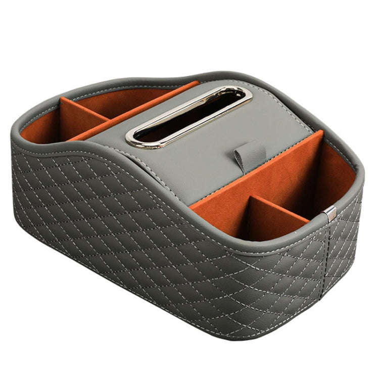 Cat Supplies Leather Storage Box Car Split Paper Tissue Box, Color: Diamond Pattern Gray