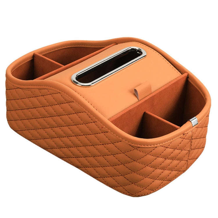 Cat Supplies Leather Storage Box Car Split Paper Tissue Box, Color: Diamond Pattern Brown
