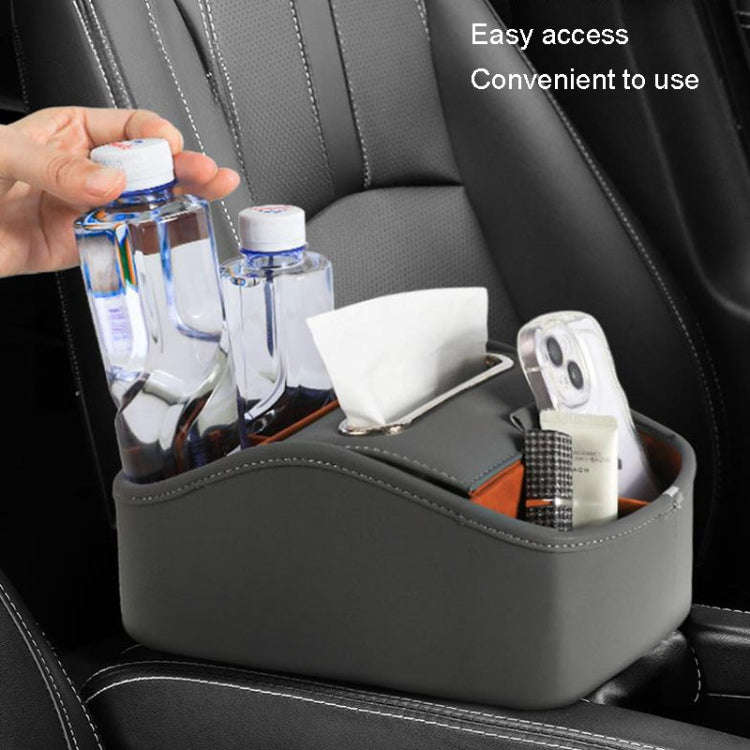 Cat Supplies Leather Storage Box Car Split Paper Tissue Box, Color: Diamond Pattern Gray