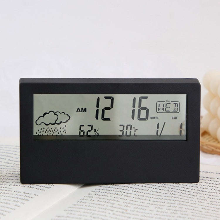 LCD Electronic Desk Clock Digital Display Multifunctional Temperature And Humidity Meter Alarm Cl...