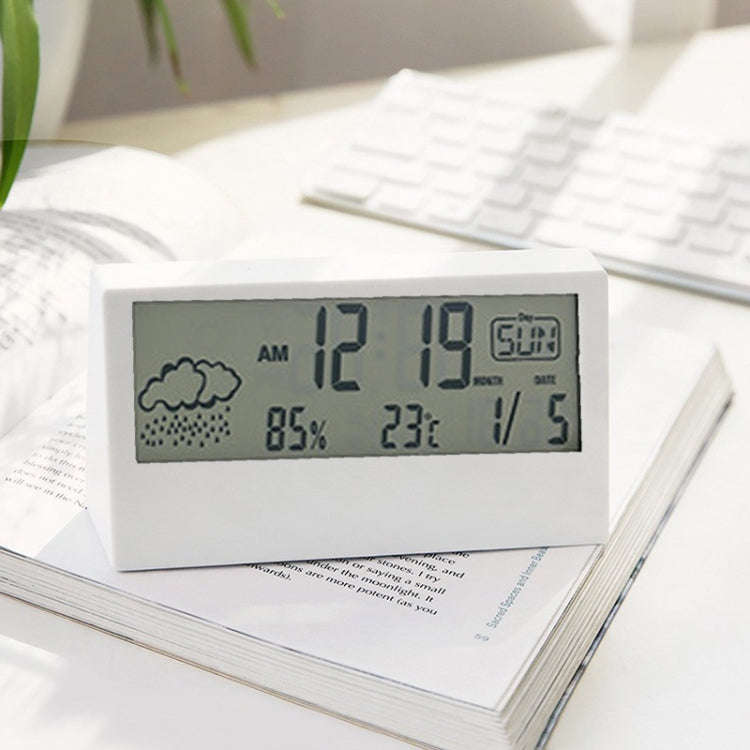 LCD Electronic Desk Clock Digital Display Multifunctional Temperature And Humidity Meter Alarm Cl...